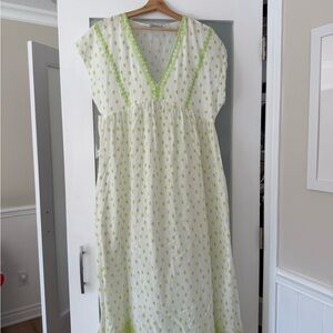 Zara Cream and Green Polka Dot Swim Coverup